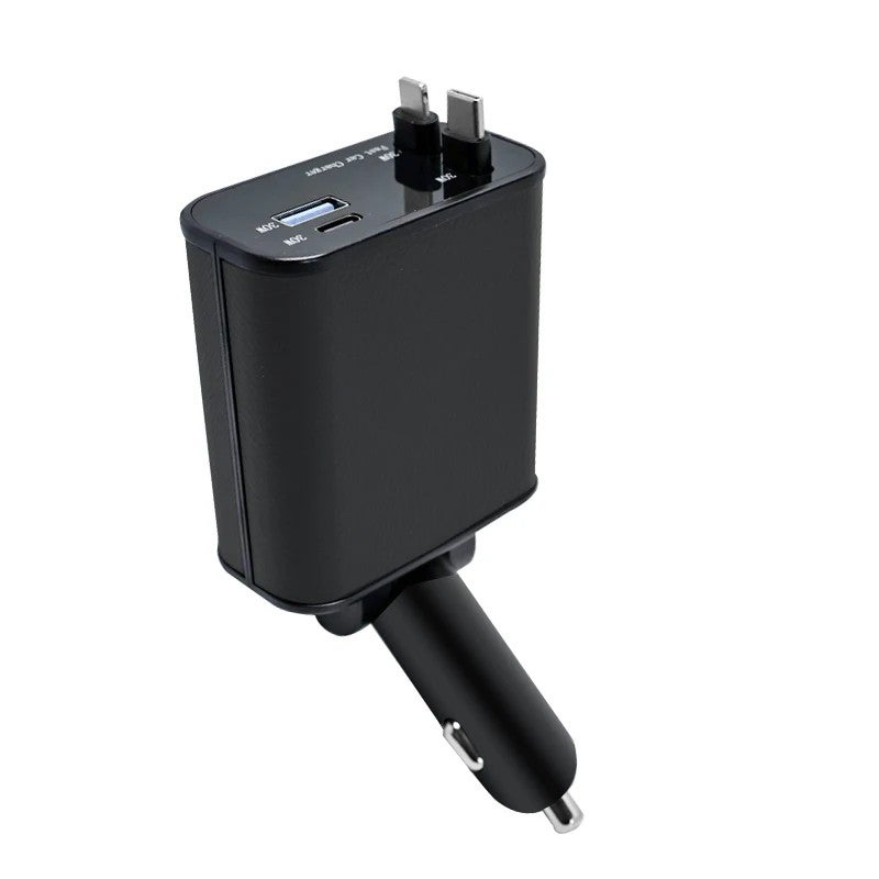 Bluejw 120W 4-in-1 Car Charger Super Fast Charging with Retractable Cable & USB Type C Port - Automobile Charger - Image 2